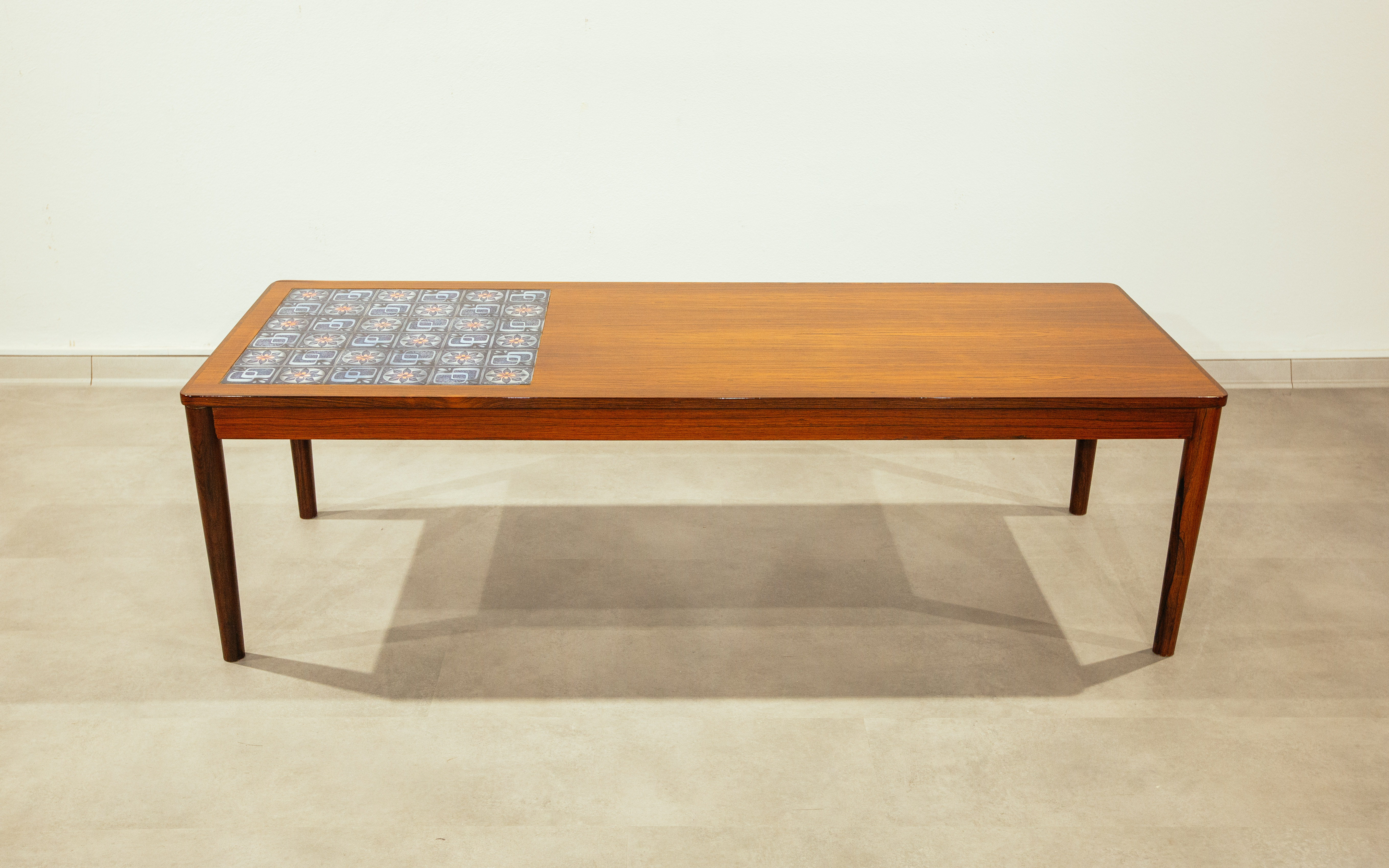 Danish Mid-Century Modern Teak & Tile Coffee Table